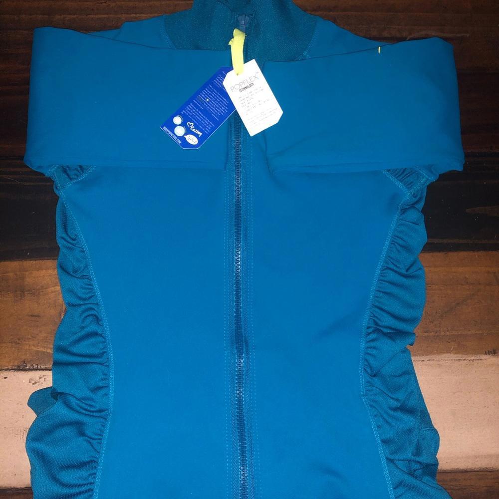 Bodypop Teal Blue Workout Zip Up Sweatshirt Activewear Running Runners Jacket - Picture 5 of 6